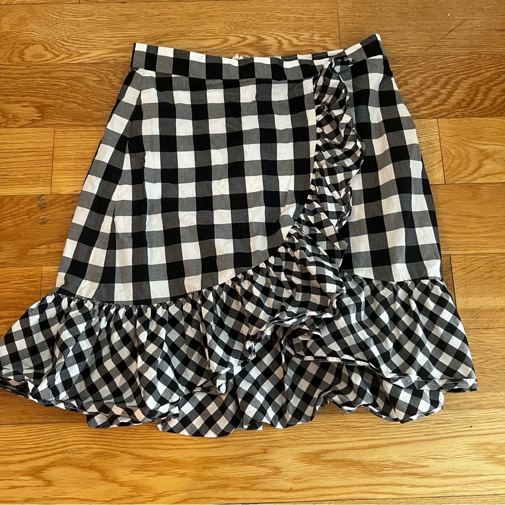 J.Crew Black and White Check Skirt